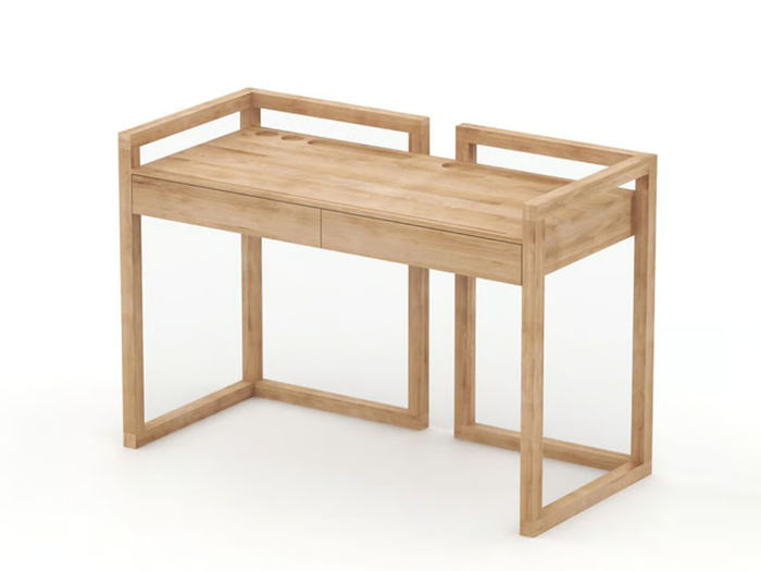 ERNEST - Rectangular solid wood writing desk with drawers _ Air Division